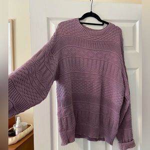 Purple cable knit sweater
